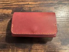 【栃木レザー】ブラウン レザー　財布　カードケース 名刺入れ ハンドメイド