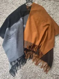 【冬物SALE！】大判ストールショールマフラーフリンジ付き