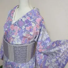 ご*れ様 【三花】未使用品　洗える着物　袷　小紋　リサイクル　リユース