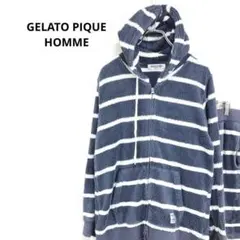 ◇ジェラートピケ【M】セットアップ　パーカー　ショートパンツ　ボーダー