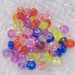 カスタムボールペン ビーズ オーロラ加工カラフルバイカラークラック 