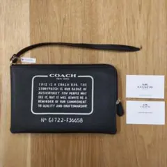 新品 COACH コーチ レザーポーチ ブラック