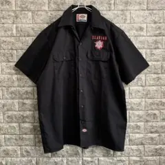 Dickies ワークシャツ SLAVIOR メタルバンド 刺繍ロゴ