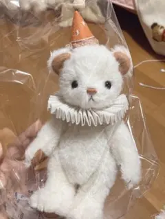 ハンドメイド テディベア ぬいぐるみ くま ピエロ風 作家 お顔厳選