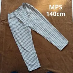 MPS 140cm 男の子向け チェック柄パンツ(グレー)