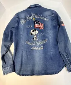 【美品】Flagstaff × PEANUTS スヌーピー デニムシャツ M