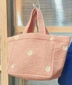 【新品】韓国ヌビ　花刺繍トートバック