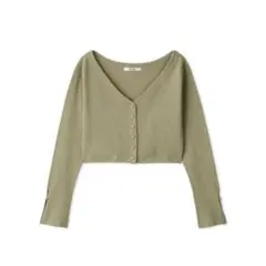 SNIDEL スナイデル メタルボタンクロップドカーデ