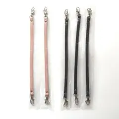ハンドストラップ レザー 合皮 グレー ピンク 30cm Dカン付き 5本セット