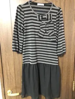 ギャラリービスコンティ　リボン　ボーダー　ワンピース