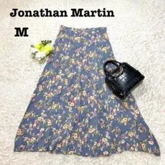 ジョナサンマーティン　ロングフレアシアースカート　フラワープリント　総柄　ボタン