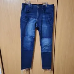 パッチワークスキニージーンズ ダークブルー