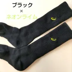 asics バレーボールソックス ブラック×ネオンライムのサムネイル