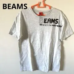 ★BEAMS ビームス　Tシャツ グレー プリント 半袖　M 綿100%