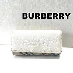 BURBERRY キーケース 4連 ノバチェック ホワイト 白 キーリング付き