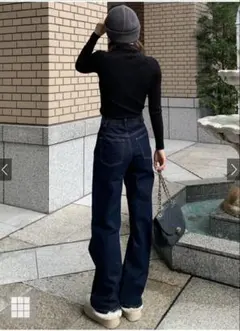 グレイル　ハイウエストセミワイドデニムパンツ