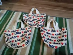 cherデザイン トートバッグ 3点セット