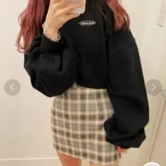 Heather 衛衣 短款 運動衫 F 黑色 二手