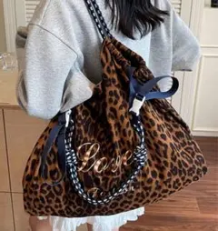 残り1点⚠️ZARAジャンル 海外ブランド ヒョウ柄BIG2wayトートバッグ