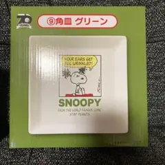 スヌーピー一番くじ 角皿 グリーン