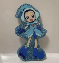 おジャ魔女どれみ　グリッターアクリルステッカー　前髪クリップ付き