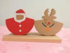 木製 クリスマスオブジェ サンタ トナカイ 置物