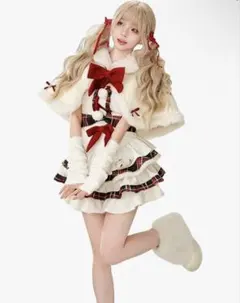 ホワイトサンタコスプレ衣装セット Mサイズ