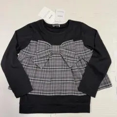 ✨新品・未使用✨BeBeリボン チェック柄 長袖トレーナー120cm