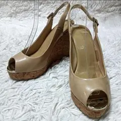 JIMMY CHOO ベージュ コルク ウェッジソール サンダルのサムネイル