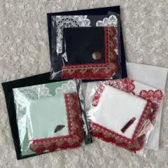 近沢レース ポンパドウル コラボハンカチ 3枚セット