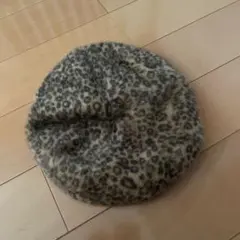 ヒョウ柄ファーベレー帽 57.5cm