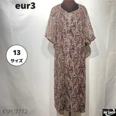 eur3 エウルキューブ ペイズリー柄 ロングワンピース 袖シアー 13 大きいのサムネイル