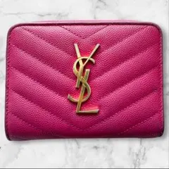 希少色 サンローラン 二つ折り財布 カサンドラ キャビアスキン ラウンド ピンク 楽天市場】SAINT LAURENT サンローラン 二つ折り財布 403943