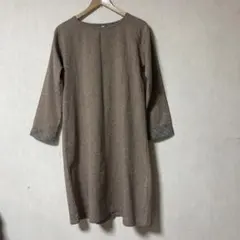 Cheerfully ワンピース チュニック ブラウン Lサイズ 袖チェック柄