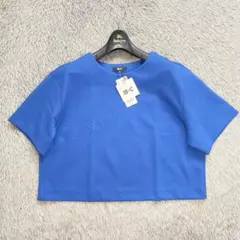新品 UNIQLO ユニクロCクレープジャージーT ブルー