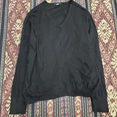 UNIQLO V-Neck Knit Black ラグラン Vネックニット