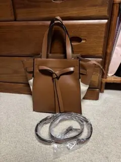 FRAY I.D ブラウン ハンドバッグ ショルダーストラップ付き