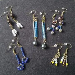 ハンドメイドピアス5セット まとめ売り　　　ks53