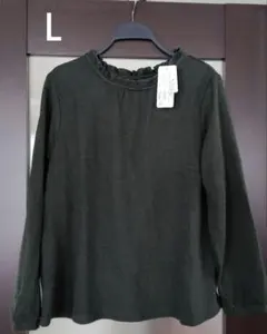 Lサイズ ダークグリーン 長袖ニット
