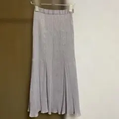 お値下げ riendaウエストゴム使用　フレアロングスカート ライトグレー