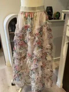 ヴィンテージ　Merieian 花柄フレアスカートのサムネイル