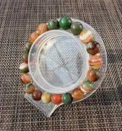 わ*ば様 A-320 カラフル 天眼瑪瑙　ブレス　10㎜　内径16㎝　天然石