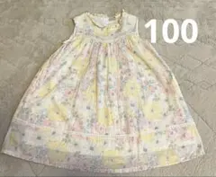 petit mainプティマイン 花柄 ノースリーブワンピース100のサムネイル