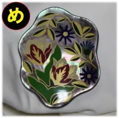 近代蒔絵 シェル ブローチ ペンダント 2WAY 貝細工 花柄 作家物 レトロ