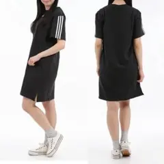adidas アディダス ワンピース ブラック タグ付き 未着用 - メルカリ