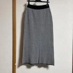 千鳥柄タイトニットスカート