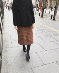 未使用品　Drawer ドゥロワー セミタイトチェックスカート 36