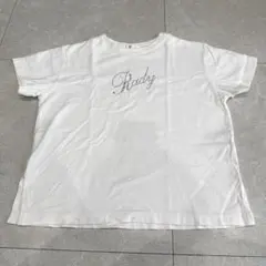 Rady ラインストーン ロゴ Tシャツ ホワイト　ちびrady