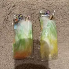 エンジェルブルー　フェイクファーチャーム　ハナちゃん２つ