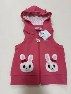 新品タグ付】ミキハウス うさこちゃん パイル地ベスト L90-100cm日本製 